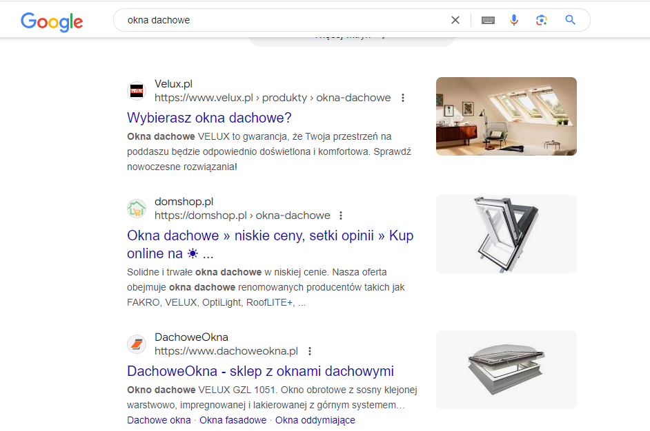 4. Screenshot wyszukiwarka Google.com - Jak stworzyć efektywną strategię SEO dla nowego sklepu internetowego?