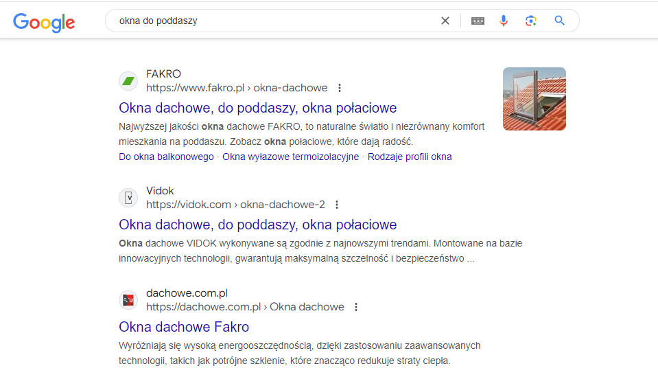 5. Screenshot wyszukiwarka Googole.com - Jak stworzyć efektywną strategię SEO dla nowego sklepu internetowego?