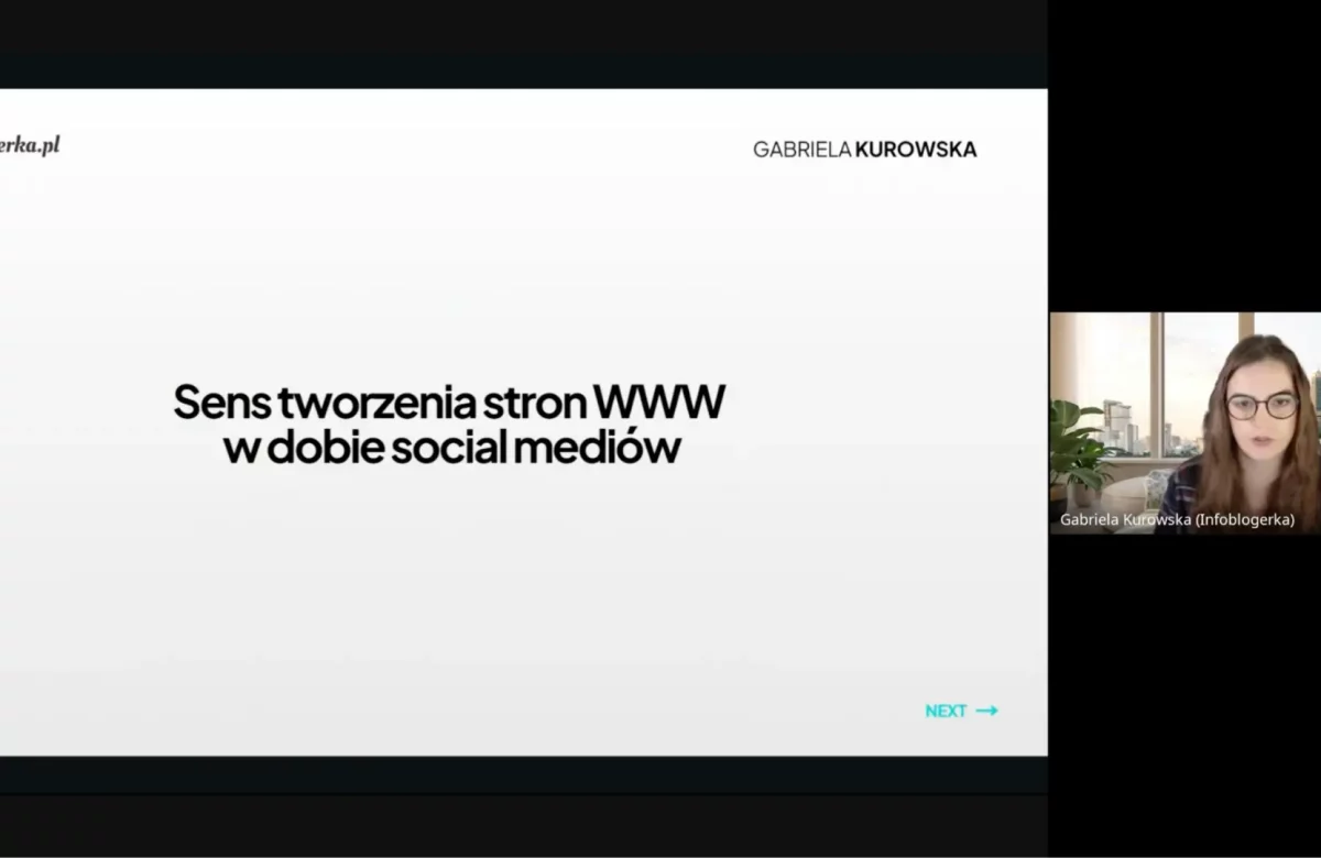 Jakie sekcje i elementy na stronie WWW budują wizerunek eksperta Gabriela Kurowska. Paczka Girlbosskich