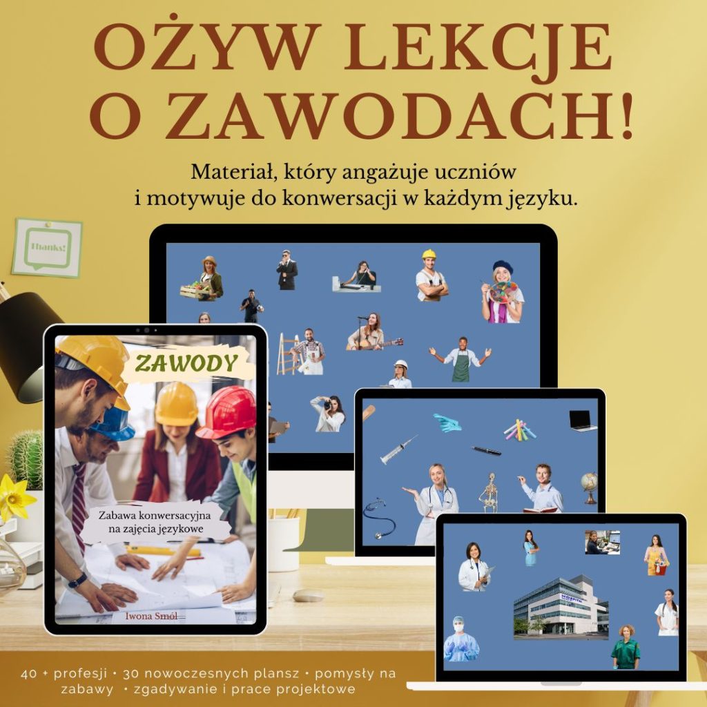 Zawody Iwona Smol - Kulisy powstania zabawy konwersacyjnej pomocnej w nauce języków obcych - rozmowa z autorką ebooka „Zawody” Iwoną Smól Zawody Iwona Smol - Kulisy powstania zabawy konwersacyjnej pomocnej w nauce języków obcych - rozmowa z autorką ebooka „Zawody” Iwoną Smól