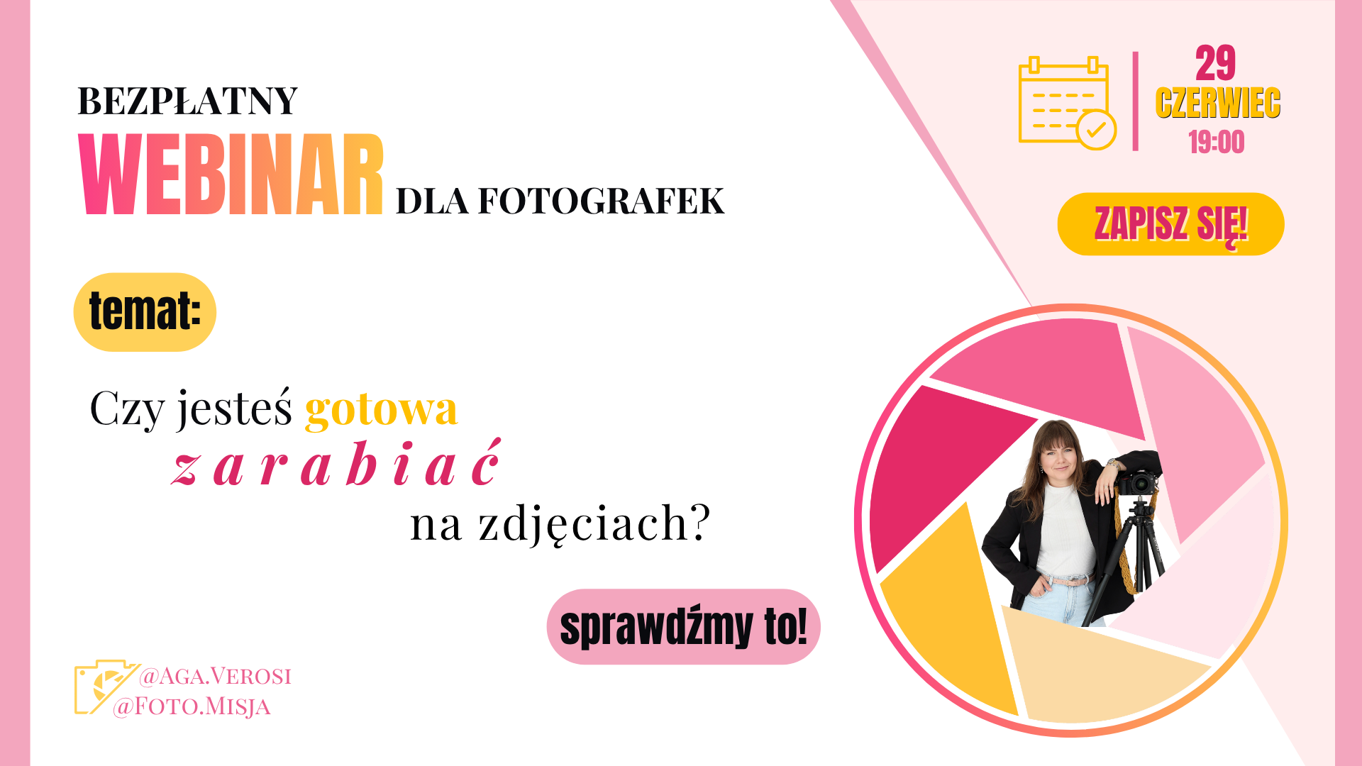 Gotowa, żeby zarabiać na zdjęciach? Sprawdź to na bezpłatnym webinarze fotografki Agnieszki Werechy-Osińskiej
