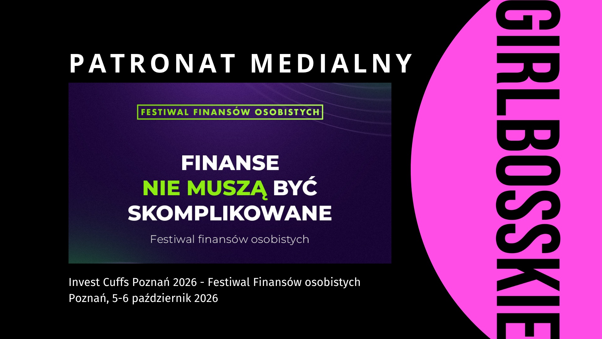 Jesteśmy Patronem Festiwalu Finansów Osobistych Invest Cuffs!